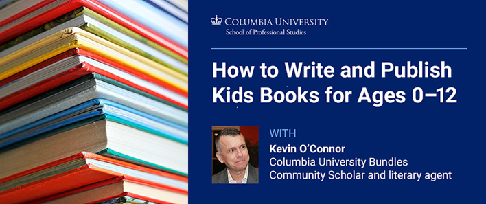 Flyer promoting event with Bundles Scholar Kevin O'Connor discussing publishing children's books