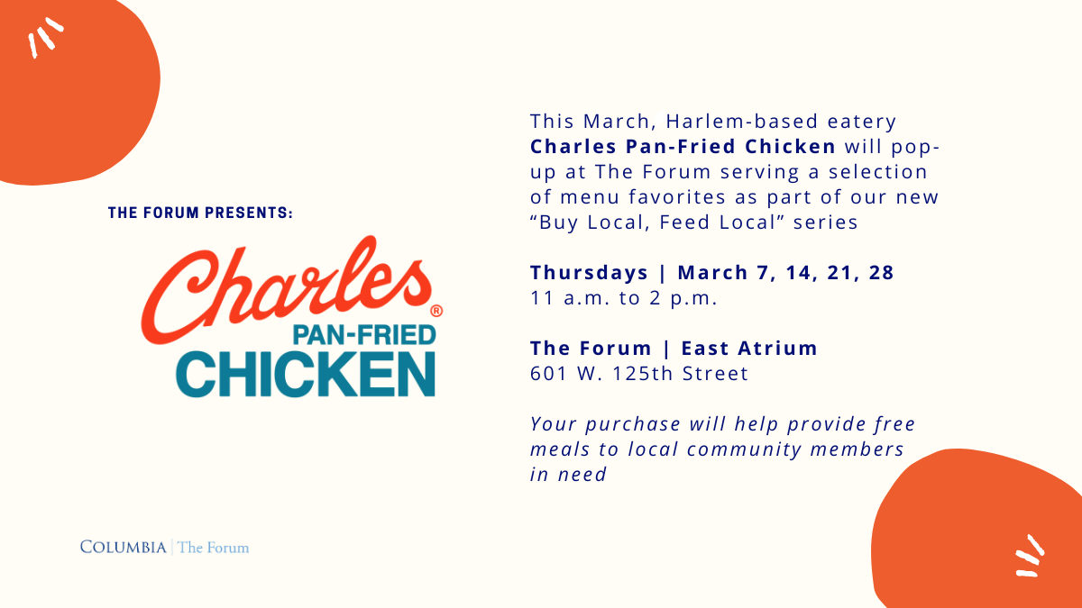Flyer for Charles Pan-Fried Chicken Pop-up at The Forum
