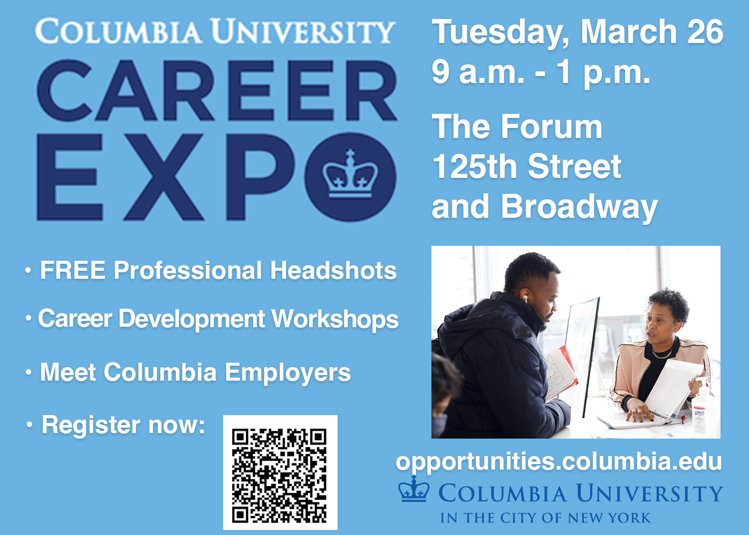 Flyer promoting Career Expo on March 26, 2024 from 9 a.m. to 1 p.m. at The Forum