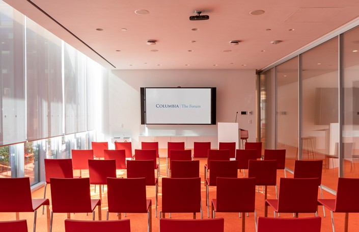 Meeting room with chairs in theater-style formation