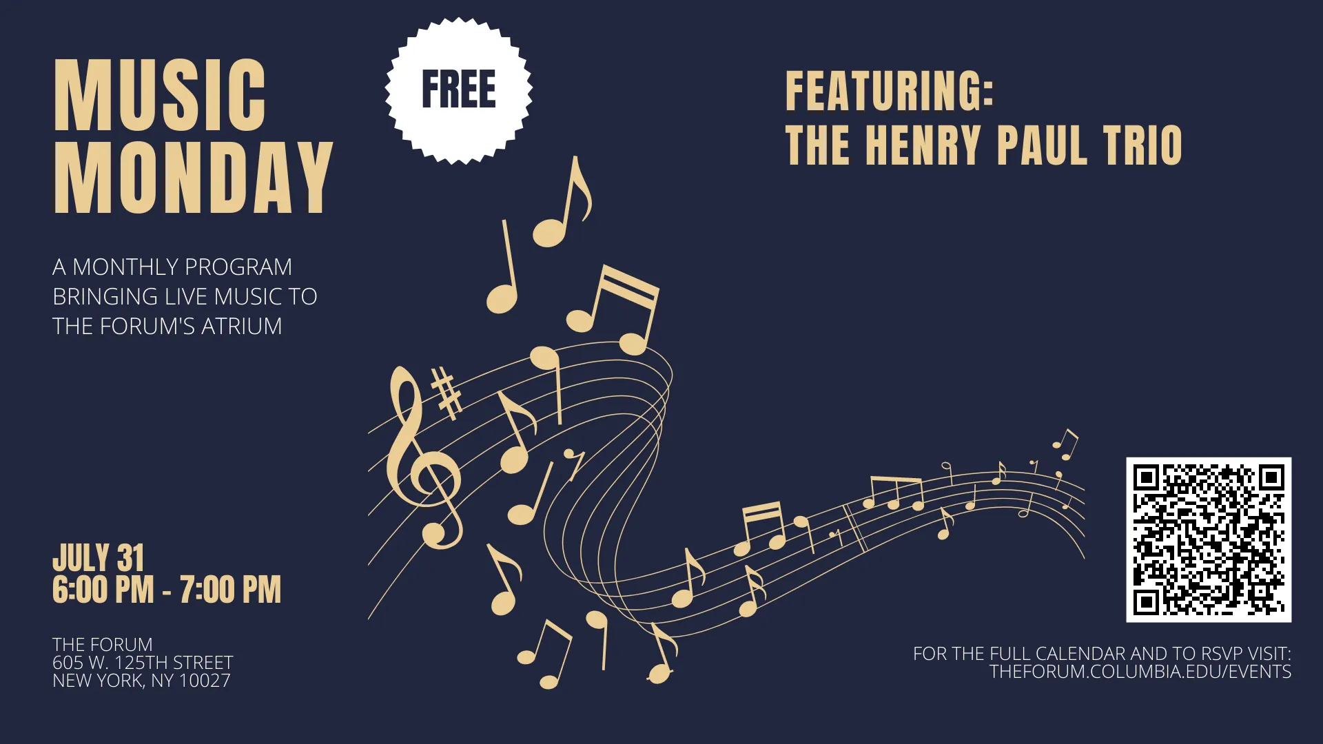 Music Monday July event flyer